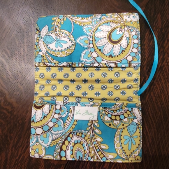Vera Bradley 👛 "Peacock" Aqua Wallet with Checkbook Cover $14 - Picture 3 of 3
